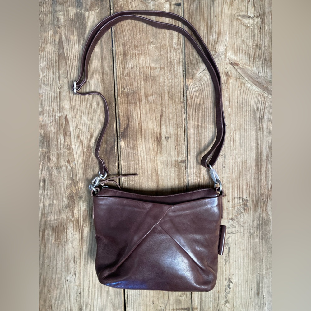 Classic Leather Crossbody Bag in Deep Red